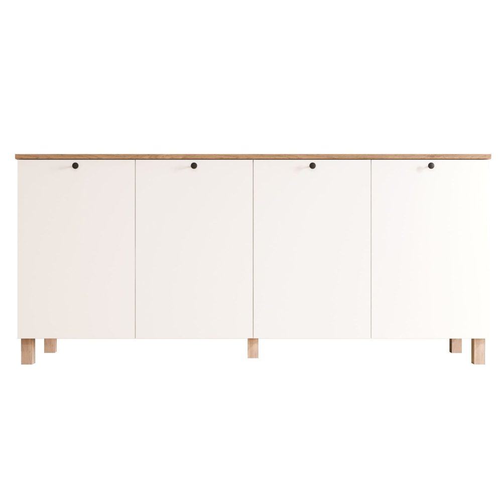 Avero Konsolbord 180x80x42,1 cm .i1{max-width:calc(100% - 160px)} Vit och ek