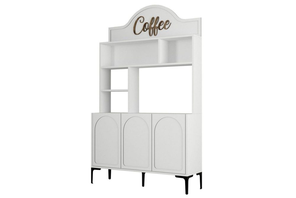 Kaffebarskåp Hazim Tre Vit / Svart