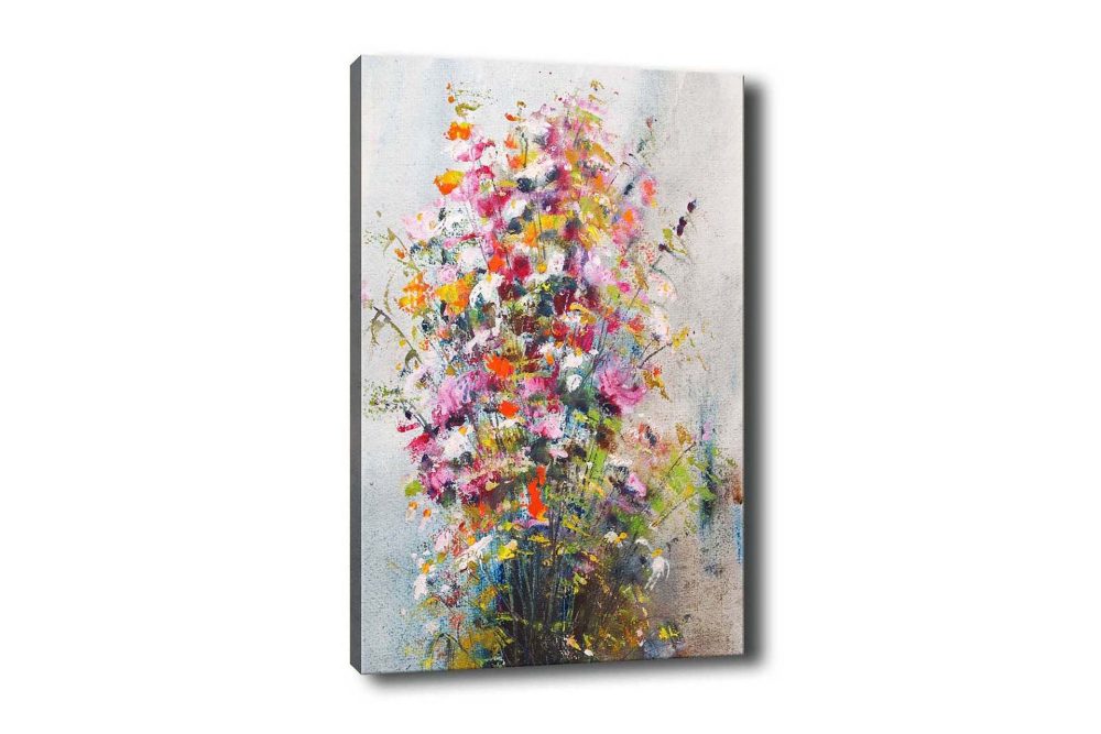 Canvastavla - Färgrik bukett av blommor