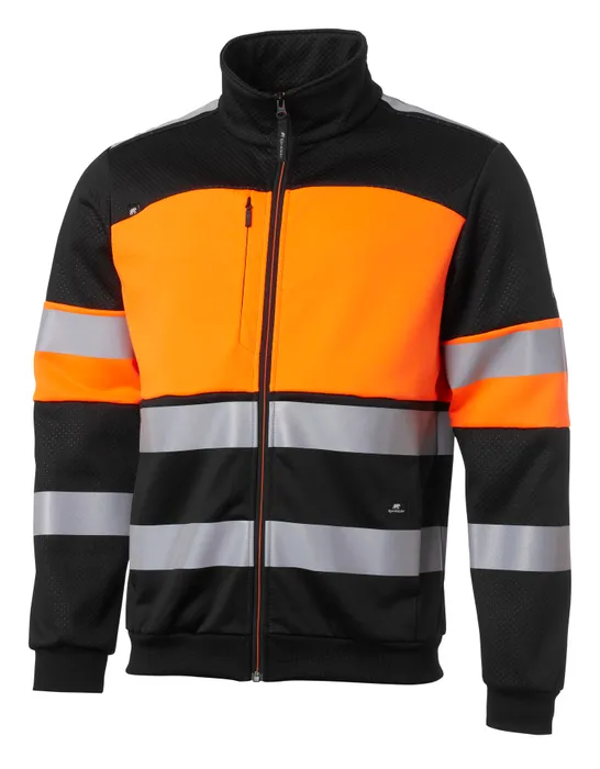 SWEATSHIRT NEO FULLZIP VARSEL KLASS 1 SVART/ORANGE