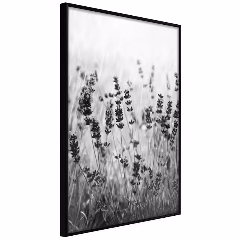 Poster Artgeist Affisch Lavender in the Rain Svart ram, 40x60 cm