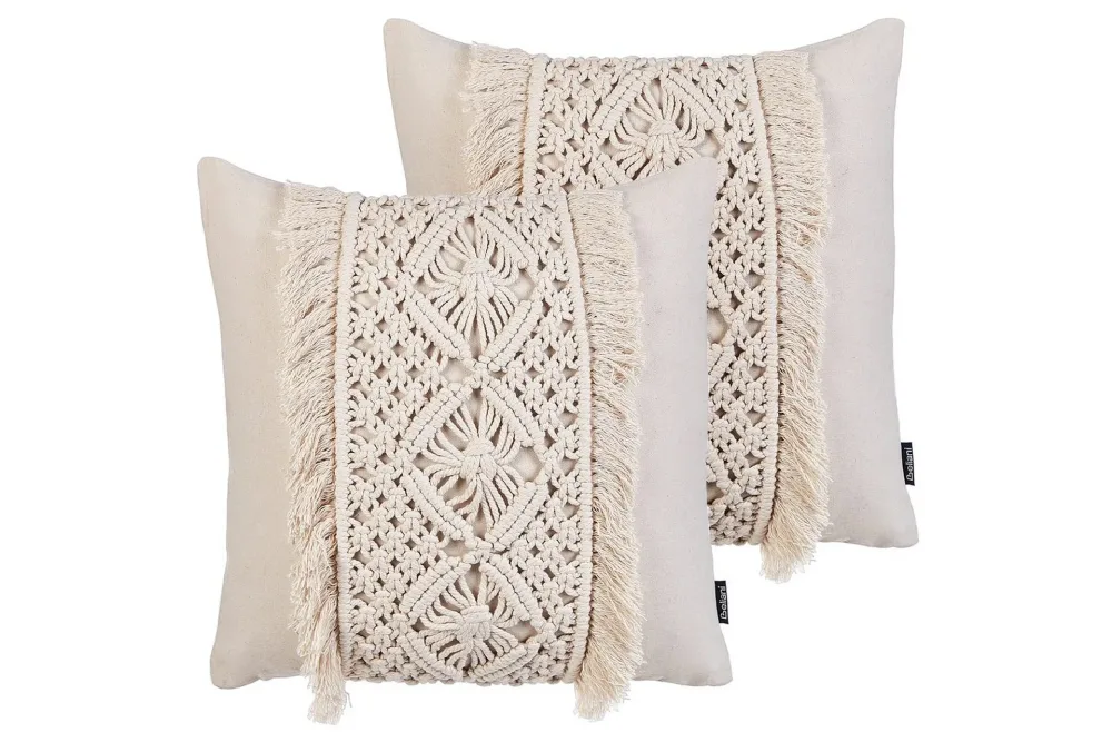 Prydnadskuddar Kalam set om 2 Beige
