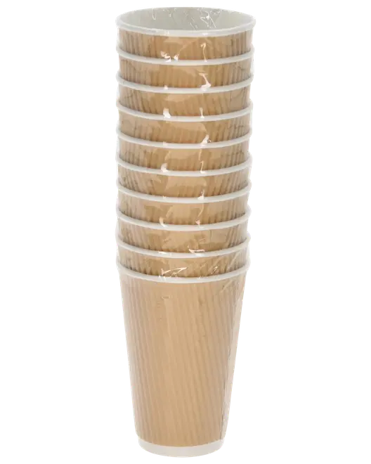Pappmugg räfflad 250 ml 10-pack