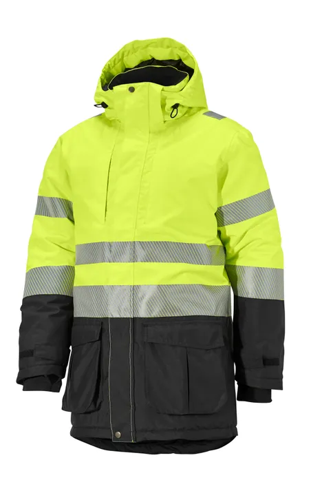 VINTERPARKAS VARSEL ESSENTIAL G307 GUL/SVART