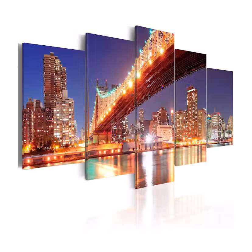 Tavla Arkiio Golden Reflections NYC 100x50 cm