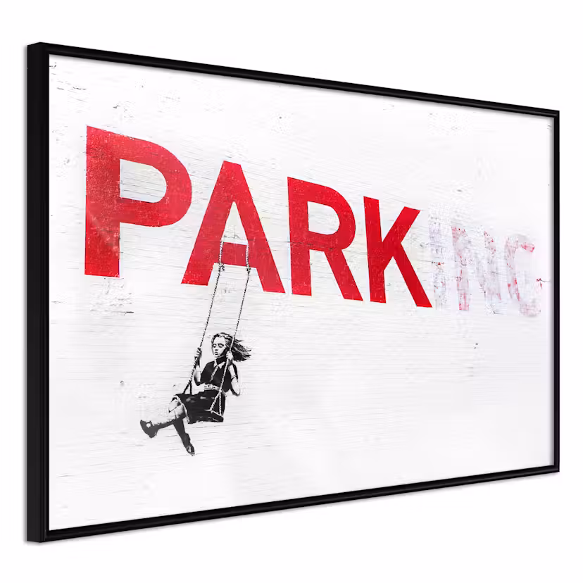 Poster Artgeist Affisch Park-ing Svart ram, 45x30 cm