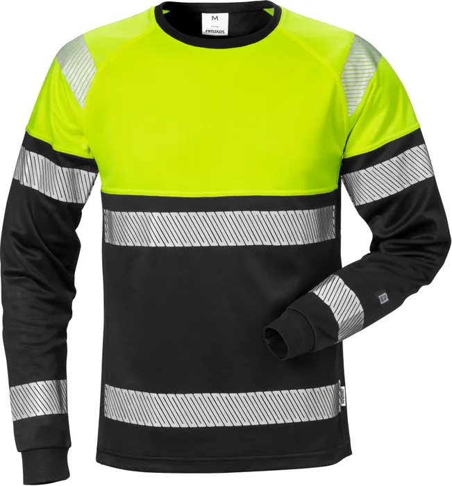T-SHIRT 7519THV LÅNG ÄRM KL 1 VARSELGUL/SVART
