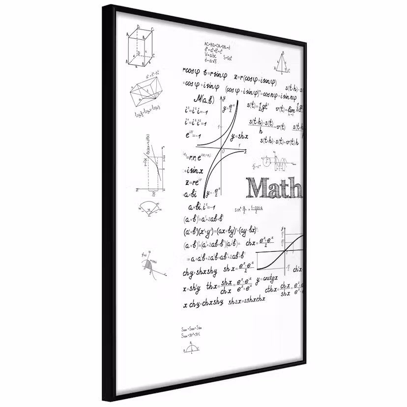 Poster Artgeist Affisch Math Svart ram, 30x45 cm