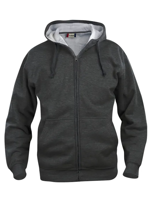 HOODIE BASIC 021034 FULLZIP ANTRACITMELANGE