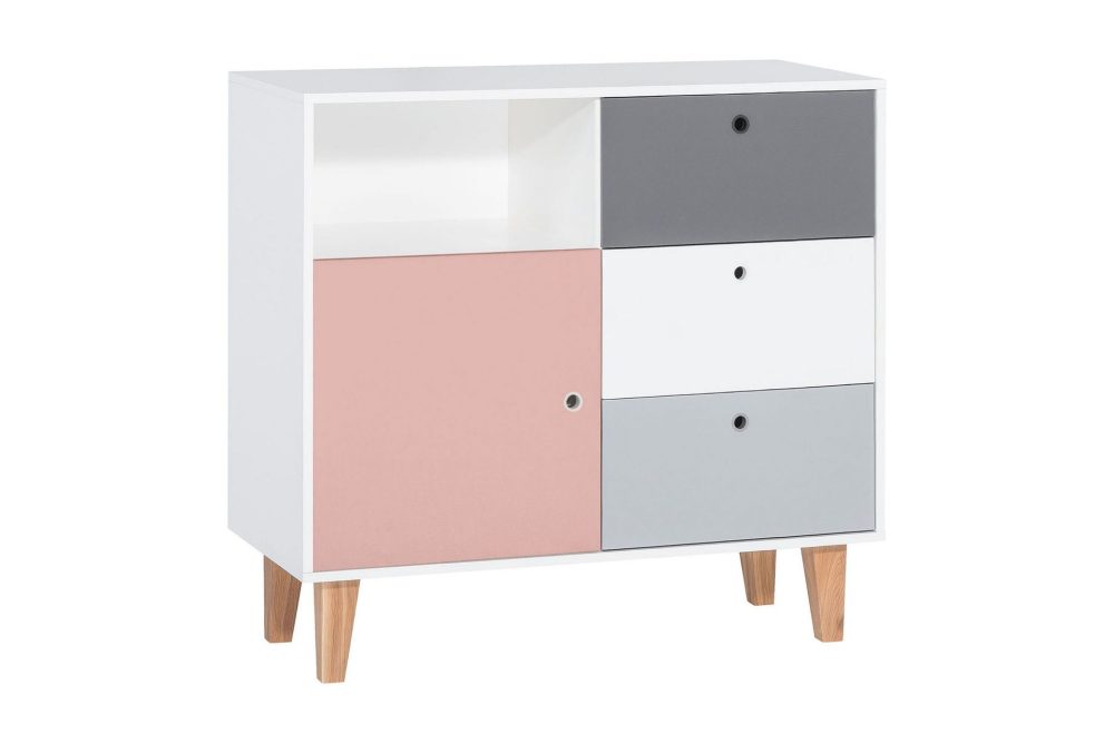 Concept Byrå Vit/Grå/Rosa