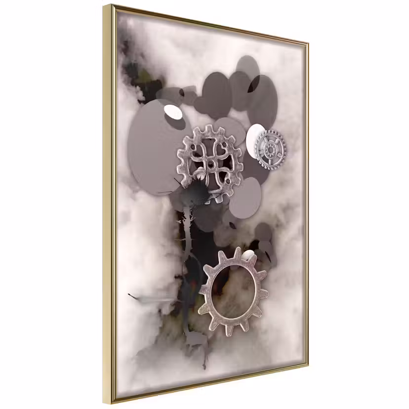 Poster Artgeist Affisch Seahorse Guld ram, 40x60 cm