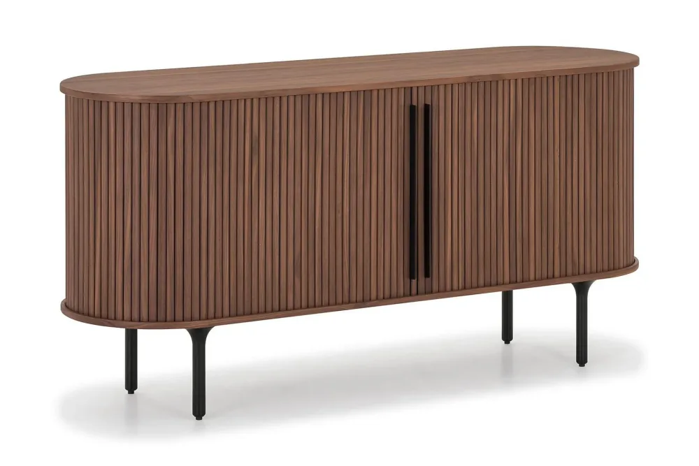 Noira Smalt Sideboard Ribbad Valnöt 150x45 cm