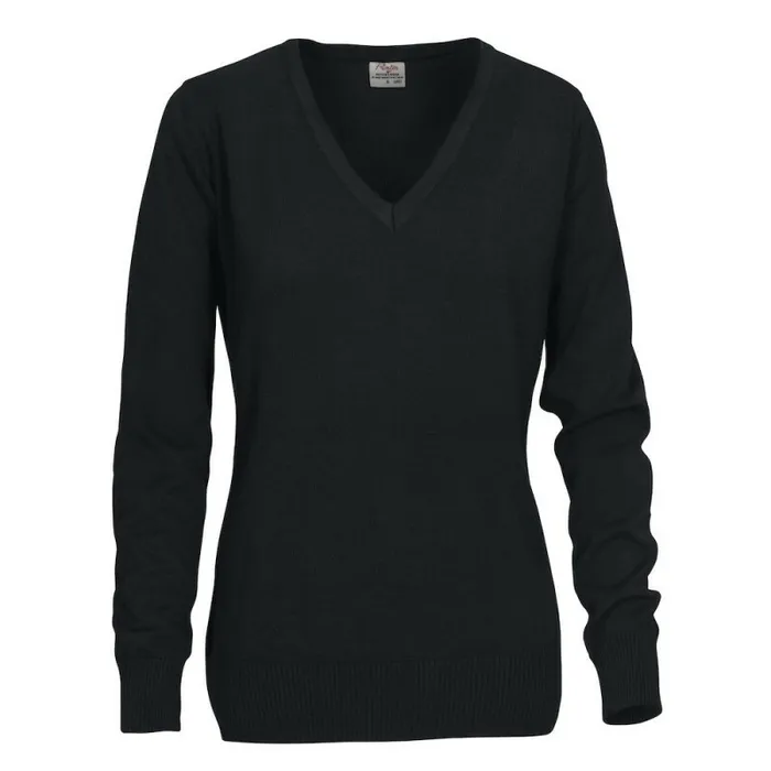 Printer Forehand Lady knitted v-neck Black