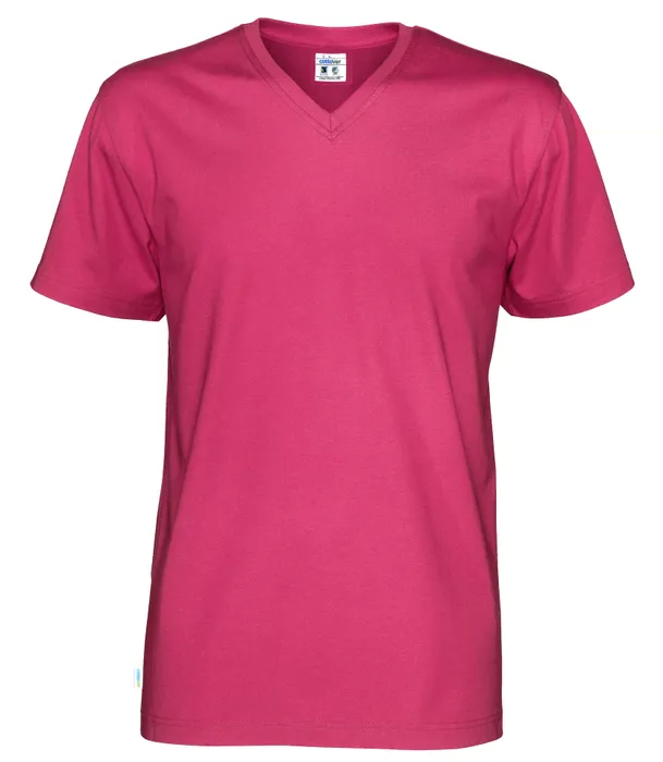 T-SHIRT V-HALS HERR CERISE