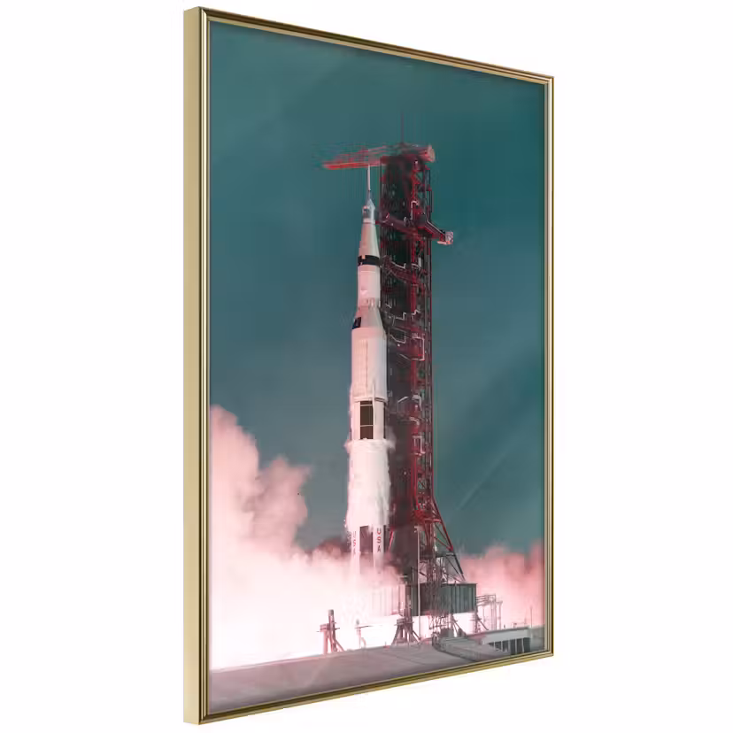 Poster Artgeist Affisch Big Start Guld ram, 40x60 cm